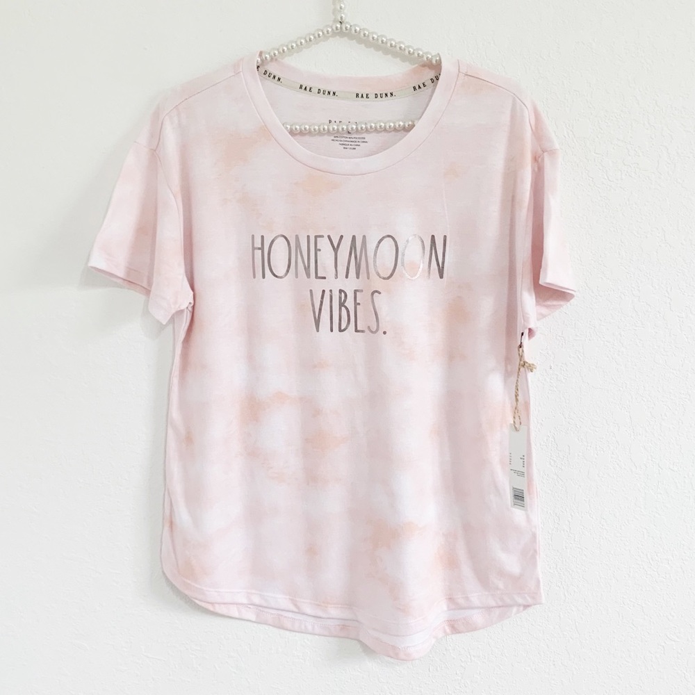 Rae Dunn Honeymoon Vibes Bridal T-Shirt Pink M